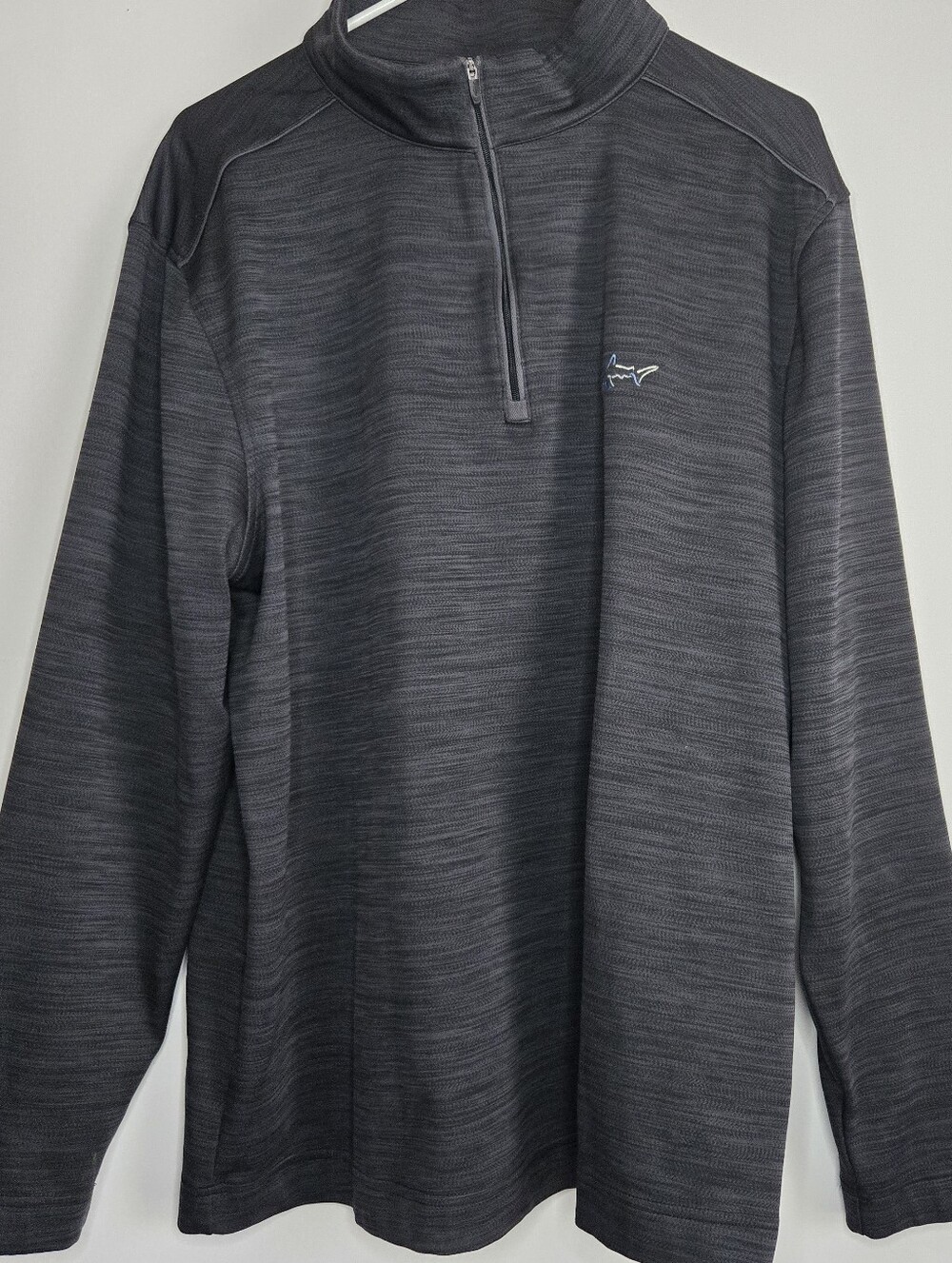Greg Norman Mens Shark 1/4 Zip Black & Gray Golf Athletic Pullover Size X-Large